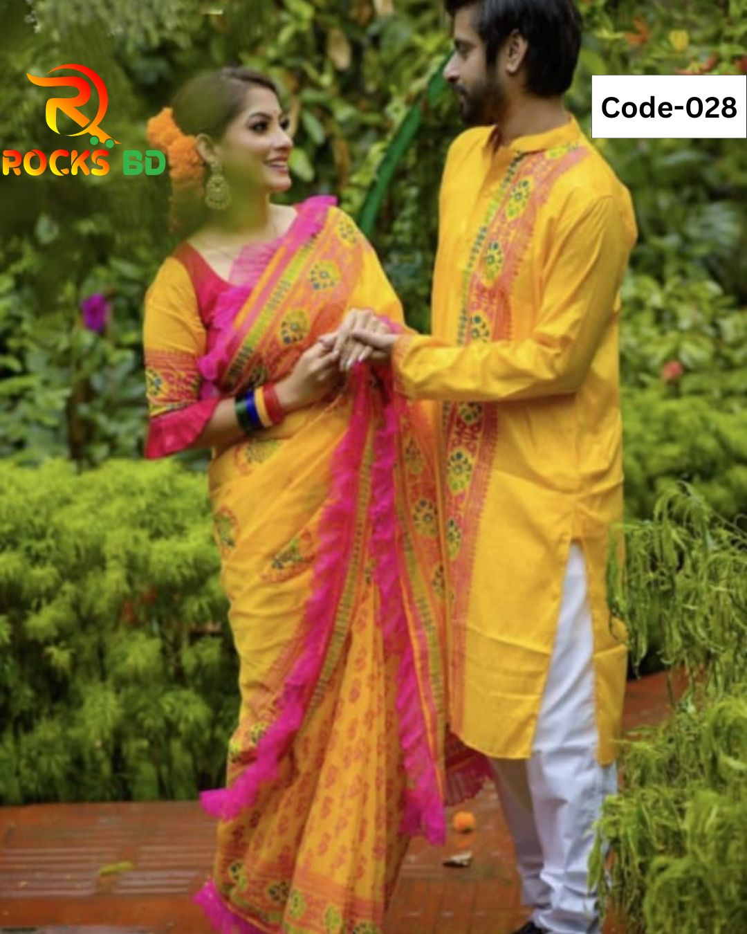 Dhupian Cotton Couple Set Saree